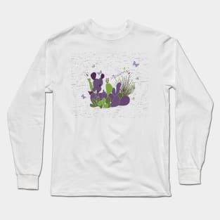 Arizona Cacti and Butterflies Long Sleeve T-Shirt